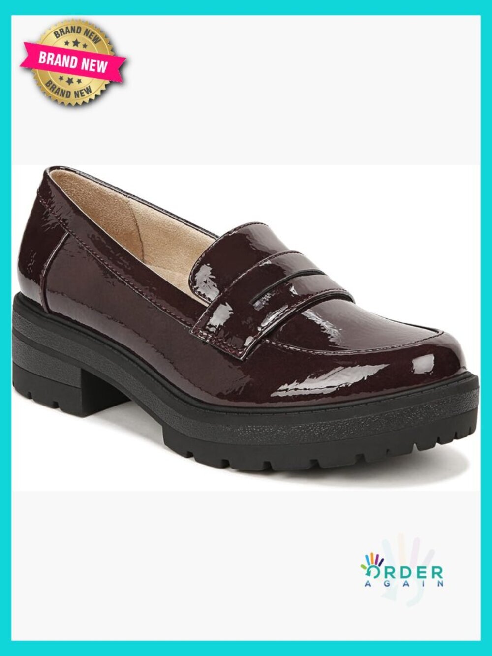 Loafer Slip On Chunky Lug Sole Platform Block Heel Comfort Arch Support Memory